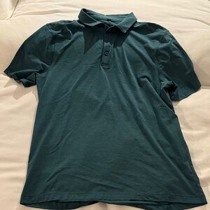 Lululemon Heather Teal Green Men’s Short Sleeve Polo Shirt